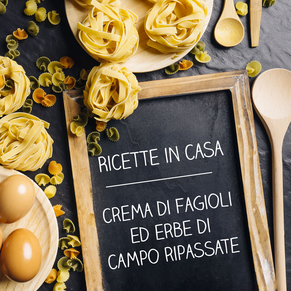 Crema di fagioli ed erbe di campo ripassate - coghi del trentino - ricette in casa - alpibio